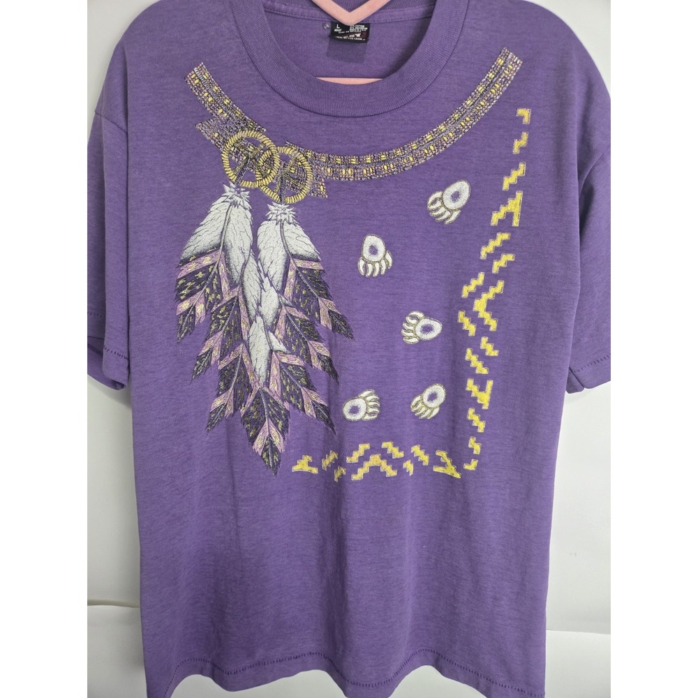 Vintage 90's 4 Corners Native Western Dreamcatcher T-Shirt Sz Lg Single Stitch